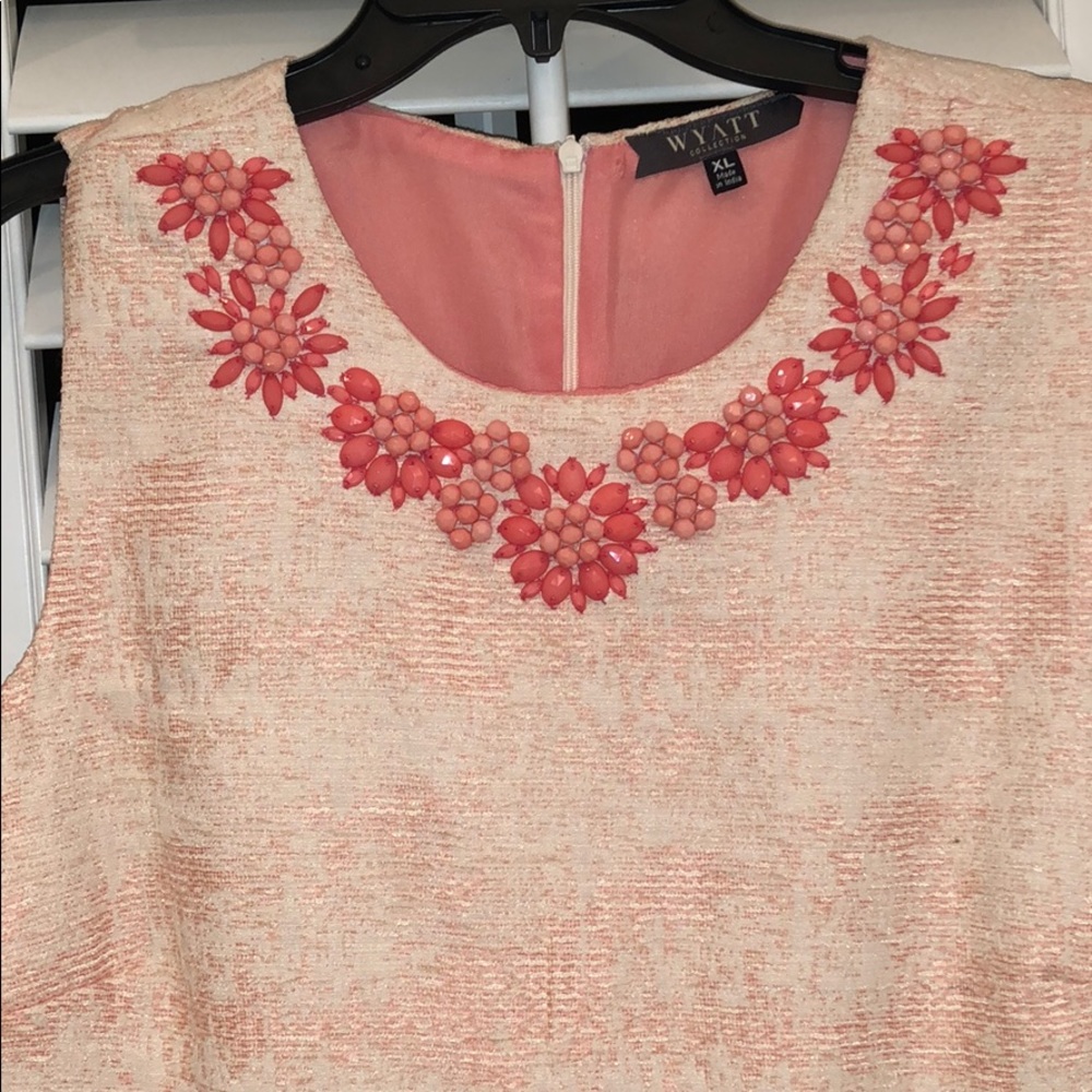 WYATT COLLECTION Peach brocade dress